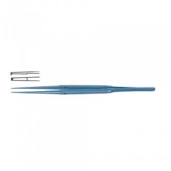 Diam-n-Dust™ Micro Dissecting Forcep Straight - 1 x 2 Teeth Titanium, 21 cm - 8 1/4" Tip Size 6.0 x 0.7 mm